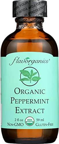 Flavorganics Organic Peppermint Extract, Gluten Free, Non GMO, 2 Fluid Ounce (Pack Of 1)
