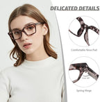 JiSoo Oversized Reading Glasses for Women, Stylish Designer Large Readers Oprah Style with Spring Hinge