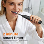 Operan Sonic Electric Toothbrush for Adults, Includes 8 Replacement Heads & Travel Case, 40000VPM, 5 Brushing Modes & 3 Intensities, 100-Day Battery Life, IPX7 Waterproof, Smart Timer (Black,1Pack)