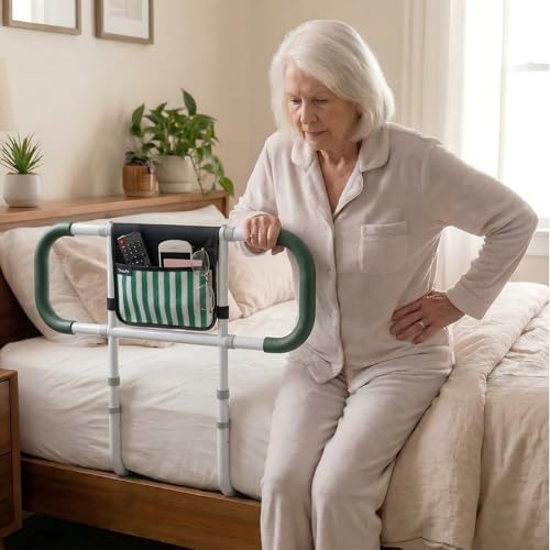 Adjustable Bed Rails for Seniors; Adults Bed Assist Rail for Elderly; Bed Safety & Assisting Rails; Grab Bar for Getting Out of Bed; Handicap Pull Up Assist; Load 350lbs