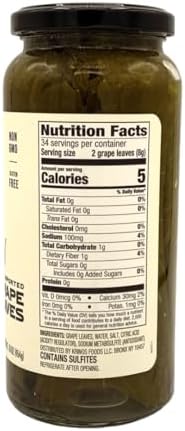 Krinos Grape Leaves in a Jar - Gourmet Leaves Premium Quality, 16 Ounces (454 grams)