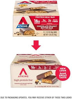 Atkins Chocolate Peanut Butter Protein Meal Bar, High Fiber, 16g Protein, Low Sugar, 3g Net Carb, Low Carb, Keto Friendly, 12 Count
