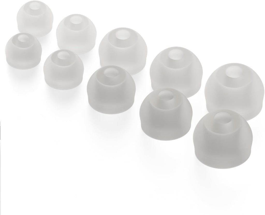 CURVD Earplug Replacement Tips Set, 5 Pairs XXS/XS/S/M/L, Noise Reduction Earbud Replacement Tips Soft Flexible Silicone Eartips Including XXS for the Smallest Ears, Earphones & Ear Buds (Cloud)