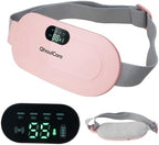 Heated Waist Belt with Vibration, USB-C Rechargeable Heating Pad for Cramps & Lower Back, 3 Heat Levels & 4 Massage Modes, Adjustable Strap, LED Display (Pink)