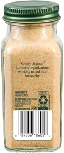 Simply Organic White Onion Powder, 3-Ounce Jar, Organic US Grown Onions, Real Onion Taste Without The Tears, Kosher, Non GMO