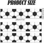3pcs Soccer Theme Edible Cake Borders, 28x6.2cm/11x2.44in Pre-Cut Football Pattern Edible Cake Strips for Birthday Party Decorations