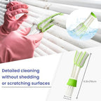 Blind Cleaner Duster Tool - 4 Pcs 7 Fingers Anti-Shedding Window Blind Cleaner Tool and 4 Pcs Air Vent Cleaner, with High-Density Microfiber Fleece and Ergonomic Handle, Detachable and Washable