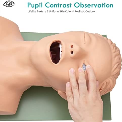 PVC Oral Nasal Intubation Manikin with Tooth Alert Device Simulator Airway Management Trainer Intubation Head Teaching Teaches,Nursing Mannequin