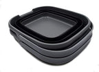 SAMMART 10L (2.6 Gallon) Collapsible Rectangular Handy Basket/Bucket (Grey/Black (Set of 2))