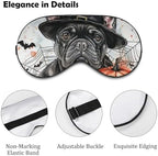 Halloween Dog Sleep Mask Cute French Bulldog Dog Pumpkins Blindfold for Adult Play Adjustable Soft Eye Sleep Mask for Men Women Travel Nap Games
