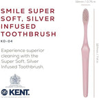 KENT Smile Extra Soft Toothbrushes for Adults with Silver Infused Triple Tipped Bristles, Soft Bristle Toothbrush for Sensitive Gum Massaging and Maximum Hygiene (Pink)