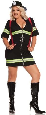 Adult Ms. Blazin' Hot Firefighter Costume Plus Size