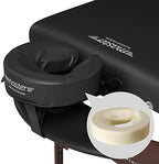 Master Massage Newport Portable Massage Table Package with Denser 2.5" Cushion, Walnut Stained Hardwood, Steel Support Cables, Pillows & Accessories, Black, 30"