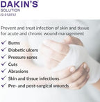 Dakin's Wound Cleanser Diluted 0.0125% Sodium Hypochlorite Solution for Acute and Chronic Wounds, Non-Cytotoxic Antimicrobial No-Rinse Formula, Gentle on Skin, Alcohol Free Wound Therapy, 16 oz Bottle