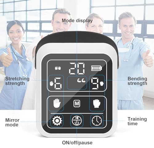 Rehabilitation Robot Gloves, Hand Dysfunction Patient Training Device Stroke Hemiplegia, Finger Exerciser Hand Strengthener Finger Orthosis for Relief Cramps (Right Hand - XL)