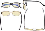 Eyekepper Ladies Blue Light Blocking Glasses with Yellow Filter Lens - Design Computer Eyeglasses Women Anti Glare - Reduce Blue Rays Eye Strain - Black