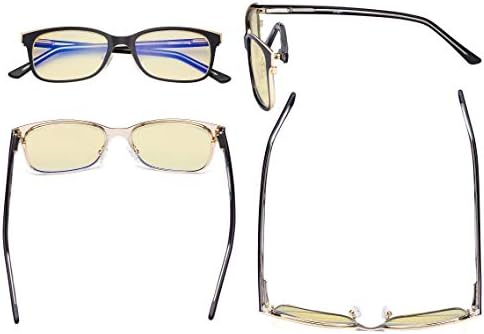 Eyekepper Ladies Blue Light Blocking Glasses with Yellow Filter Lens - Design Computer Eyeglasses Women Anti Glare - Reduce Blue Rays Eye Strain - Black