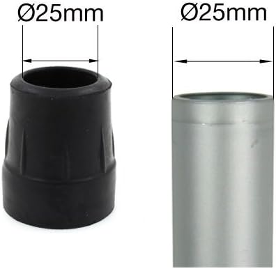 Qty: 4 Pcs - 1" (25mm) Heavy Duty Rubber Tips for Walking Canes, Crutches, Walking Frames, Zimmer Frames etc - Black - by Lifeswonderful