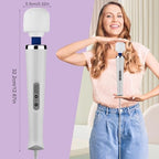 Wired Powerful Handheld Wand Massager, Strong Personal Vibration Massage for Sports Recovery, Back Muscle Aches, Whole Body Pain (White)