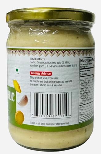 Desi Kitchen Ginger-Garlic Paste 500g (17.63oz) ~ All natural, NON-GMO, Glass jar, Product of India.