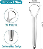 4 Pack Metal Tongue Scraper, Stainless Steel Tongue Cleaning Tool, Reusable Manual Design for Daily Oral Care, Portable Tongue Cleaner Set, Silver