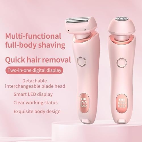 Silkglide Pro - 2024 Best Silk Glide Razor, Silk Glide Epilator Painless Hair Removal at Home, 2 in 1 Electric Shaver Razors for Women, Wet & Dry (Pink)