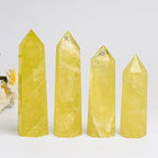 1PCS Citrine Natural Crystal Tower 3.54-4.33" Healing Crystal Wand 6 Faceted Chakra Reiki Meditation Therapy