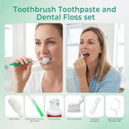50 Sets Personal Hygiene Kit Bulk,10-IN-1 Green Individually Wrapped Disposable Travel Toothbrushes and Hotel Vanity Set Basic Toiletry Supplies for Homeless,Guests,Charity