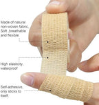 Self Adhesive Wrap Bandage Cohesive Bandage Breathable Self Adherent Wrap for Sprain Swelling and Soreness on Wrist and Ankle 10PCS 1 in X 14.7 ft (Red)