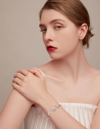 WOSTU Silver Adjustable Bracelets 925 Sterling Silver Link Bracelets for Women Anniversary Birthday Christmas Jewelry for Women