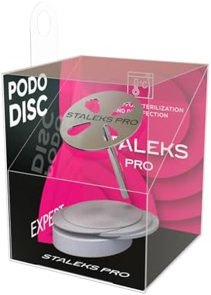 Staleks Pro PODODISC M Expert Pedicure Disc with 5 Disposable Files – 20 mm Diameter – 180 Grit – Stainless Steel – for Hardware Pedicure