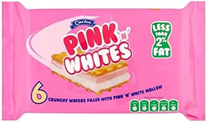 Caxton Pink 'N' Whites Wafers (6 per pack - 85g) - Pack of 2