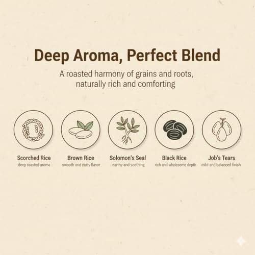 Damtuh Korean Roasted Rice & Solomon’s Seal Tea – Traditional Herbal Tea - Caffeine-Free, Sugar-Free, Non-Caloric, 40 Tea Bags (1.5g each)