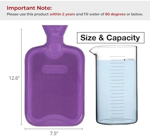 HomeTop Premium Classic Rubber Hot or Cold Water Bottle with Cute Stuffed Bear Cover