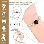 Yinkin 2 Pcs Anti Nausea Wristband Sea Sickness Relief Motion Wristbands Acupressure Bracelet for Car sickness Travel Push Bead into Wrist, Helps Vertigo, Relieves Dizziness