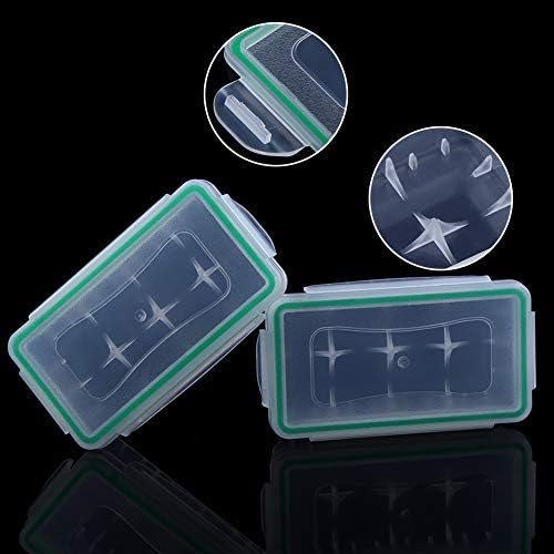Zerone Battery Case 2 Pack, Clear Plastic Storage Holder for Rechargeable Batteries, Durable Organizer for Travel Camping Home Use