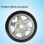 16”Wheelchair Rear Wheel Replacement, 16X2.125 Electric Wheelchair Rear Wheel, Pneumatic Rubber Tire, Wheelchair Wheel Replacement Part
