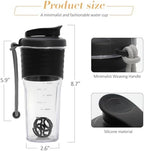 Shaker Bottle for Protein Mixes，24 oz，Protein Shaker Bottles with Whisk Ball, Mixer Bottle, Protein Bottle,Portable Pre Workout Whey Protein Drink Shaker Cup，Black