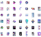 BulbaCraft Vaporwave Stickers for Water Bottle and Laptop - Vaporwave Party Supplies & Decorations, Waterproof Vinyl Decals, Aesthetic and Retro Stickers, Gifts for Women & Men