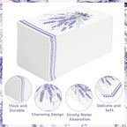100 Pcs Lavender Paper Napkins 3 Ply Lavender Flower Napkins Disposable Purple Flower Beverage Napkins for Floral Girl Baby Shower Birthday Baby Shower Tea Party Table Decor