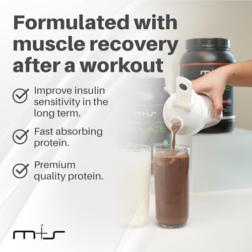 M+S Hydrolyzed Whey Protein Isolate – 25g Protein, Low Carb, 0g Sugar, Grass Fed Whey Isolate Powder with Stevia - Chocolate Flavor - 2.05 lb