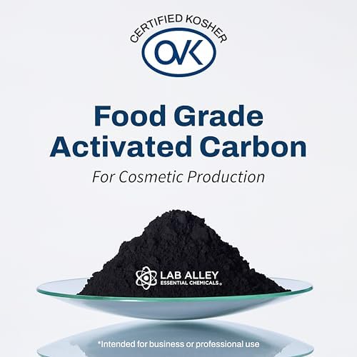Lab Alley Activated Charcoal Powder, Food Grade, Kosher Certified, Halal, Wood Based, Ideal for Water & Air Filtration, Detoxifying Skincare Products, and Odor Control (5 Pounds)
