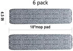 18 inch mop Pads Replacement 6 Pack mop Head Replacement Washable Microfiber Pads