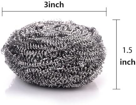 KTOJOY 6 Pack Stainless Steel Wool Scrubber, Scrubbing Scouring Pad, Steel Wool Scrubber for Kitchens, Bathroom and More
