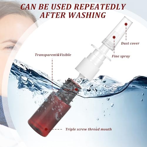 10 ml Nasal Spray Bottle 10Pcs Refillable Atomiser Spray Bottle Brown Plastic Empty Nasal Sprayer for Water Perfume Essential Oils Wound Disinfectant