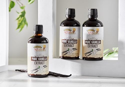 Royal Brand Pure Vanilla Extract / Pure / No Sugar / Sugar free / Glass for Better Quality / 110 ml / 3.74 fl. oz