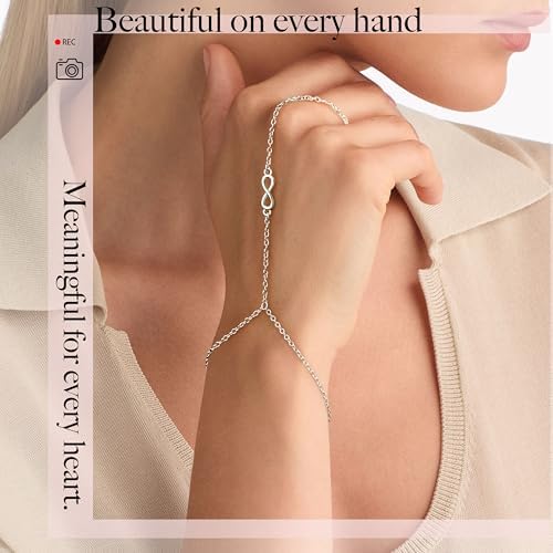 Spring Pink Hand Chain Bracelets for Women, Dainty Gold Ring Bracelet with Created Pink/Red/Blue/Navy Daimond, Womens Spring Jewelry Outfits for Party, Wedding