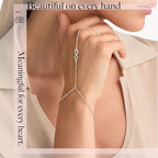 Spring Pink Hand Chain Bracelets for Women, Dainty Gold Ring Bracelet with Created Pink/Red/Blue/Navy Daimond, Womens Spring Jewelry Outfits for Party, Wedding