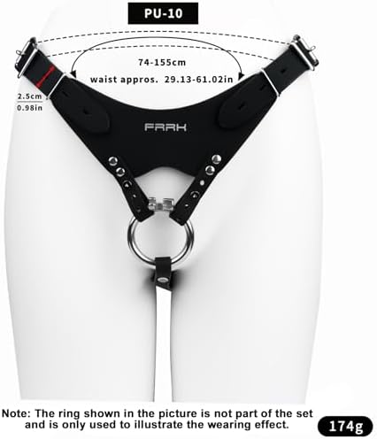 Male Chastity Belt Chastity Device for Men, Adjustable PU Leather Cock Cage Harness, BDSM Bondage Gear Compatible with Penis Rings, Strap-On & Other Chastity Accessories for Sissy & Pegging Play