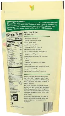 365 by Whole Foods Market, Organic Green Split Peas, 16 Ounce